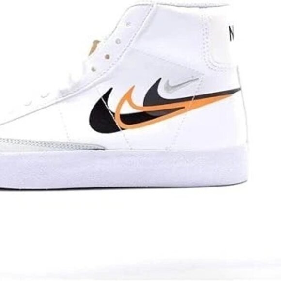 Nike Blazer Mid NN Black Bright Mandarin White Y7 Youth Sneakers FN7788-100 - Picture 1 of 8